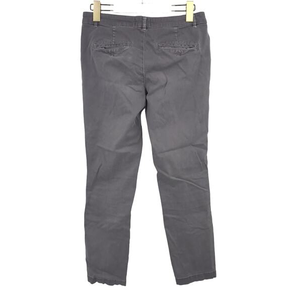 Chino By Anthropologie Relaxed Pants 27 Mid Rise Stretch Pockets Straight Gray - Picture 2 of 7